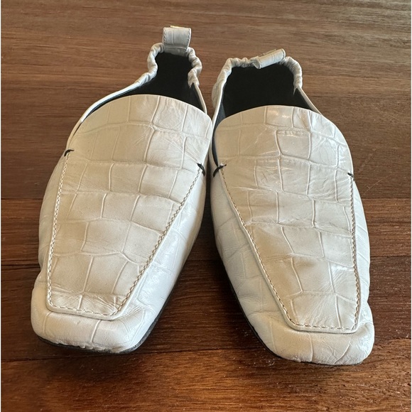 TOTEME The Travel Loafer Croc Embossed Leather Square Toe Flats EU 38 - Picture 6 of 8